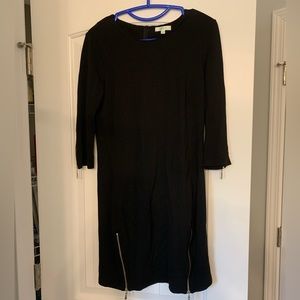 Black Dress with Zipper Details Jade